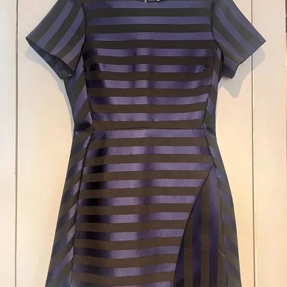 Topshop | Dresses | Structured Topshop Silk Striped Party Dress | Poshmark